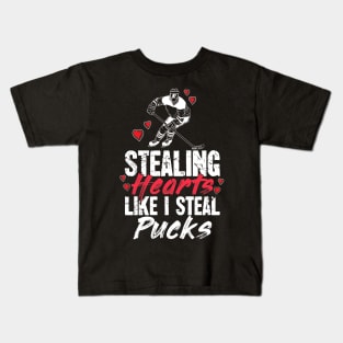 Stealing hearts like I steal pucks Kids T-Shirt